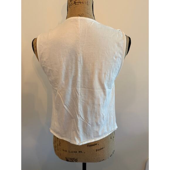 Zara Women’s White Tank Too with Fringe Size Medium Boho - Picture 3 of 3